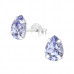 Silver Pear Ear Studs with Genuine European Crystals