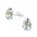 Silver Pear Ear Studs with Genuine European Crystals