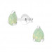 Silver Pear Ear Studs with Genuine European Crystal