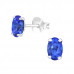 Silver Oval Ear Studs with Genuine European Crystal