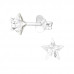 Silver Star Ear Studs with Genuine European Crystals