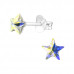 Silver Star Ear Studs with Genuine European Crystals