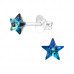 Silver Star Ear Studs with Genuine European Crystals