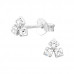 Cluster Sterling Silver Ear Studs with Crystal