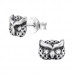 Owl Sterling Silver Ear Studs with Crystal