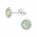 Sterling Silver Round Ear Studs with Genuine European Crystals