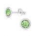 Sterling Silver Round Ear Studs with Genuine European Crystals