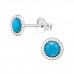 Sterling Silver Round Ear Studs with Genuine European Crystals