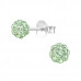 Silver Ball Ear Studs with Genuine European Crystals