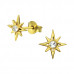 Silver Northern Star Ear Studs with Crystal