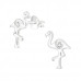 Silver Flamingo Ear Studs with Crystal