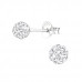 Silver Ball Ear Studs with Genuine European Crystals