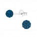 Silver Ball Ear Studs with Genuine European Crystals