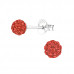 Silver Ball Ear Studs with Genuine European Crystals