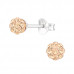 Silver Ball Ear Studs with Genuine European Crystals