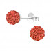 Silver Ball Ear Studs with Genuine European Crystals