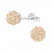 Silver Ball Ear Studs with Genuine European Crystals