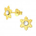 Silver Laser Cut Snowflake Ear Studs with Crystal