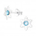 Silver Laser Cut Snowflake Ear Studs with Crystal