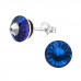 Silver Cone Ear Studs with Genuine European Crystals