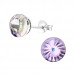 Silver Cone Ear Studs with Genuine European Crystals