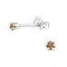 Silver Round Ear Studs with Genuine European Crystals