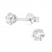 Silver Round Ear Studs with Genuine European Crystals