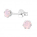 Silver Round Ear Studs with Genuine European Crystals