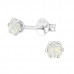 Silver Round Ear Studs with Genuine European Crystals