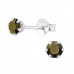 Silver Round Ear Studs with Genuine European Crystals