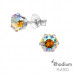 Silver Round Ear Studs with Genuine European Crystals 