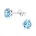 Silver Round Ear Studs with Genuine European Crystals