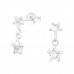 Silver Hanging Star Ear Studs with Cubic Zirconia