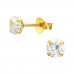 Silver 5mm Round Ear Studs with Cubic Zirconia