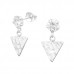 Silver Ear Stud Hanging Triangle and Cubic Zirconia