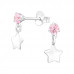 Silver Ear Studs with Hanging Star and Cubic Zirconia
