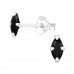 Silver Marquise Ear Studs with Cubic Zirconia