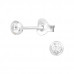 Silver Round Ear Studs with Cubic Zirconia