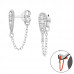 Pear Sterling Silver Ear Studs with Cubic Zirconia