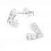 Silver Arrowhead Ear Studs with Cubic Zirconia