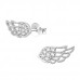 Silver Wing Ear Studs with Cubic Zirconia