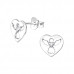 Silver Angel Ear Studs with Cubic Zirconia