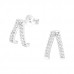 Silver Geometric Ear Studs with Cubic Zirconia