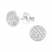 Silver Round Ear Studs with Cubic Zirconia