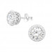 Silver Sparkling Ear Studs with Cubic Zirconia