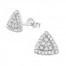 Silver Triangle Ear Studs with Cubic Zirconia