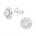 Silver Round Ear Studs with Cubic Zirconia