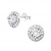 Silver Sparkling Ear Studs with Cubic Zirconia