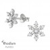 Snowflake Sterling Silver Ear Studs with Cubic Zirconia