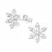 Silver Snowflake Ear Studs with Cubic Zirconia